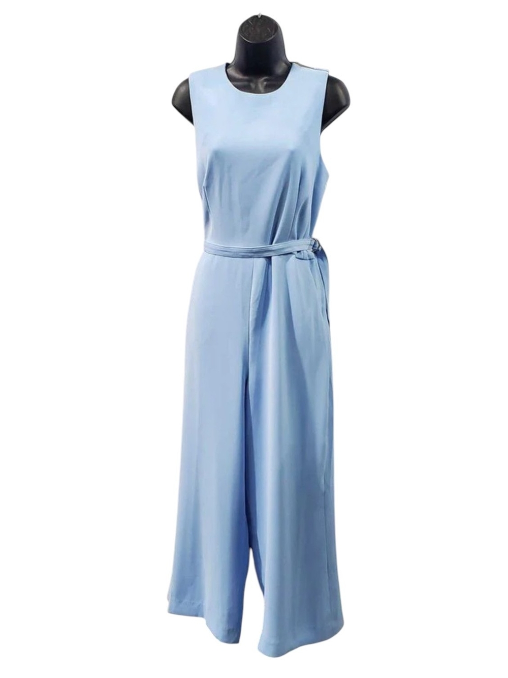 NWT MICHAEL Michael Kors Powder Blue Sleeveless Wide-Leg Belted Jumpsuit Cruise